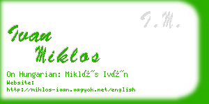 ivan miklos business card