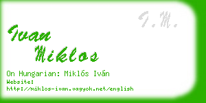 ivan miklos business card